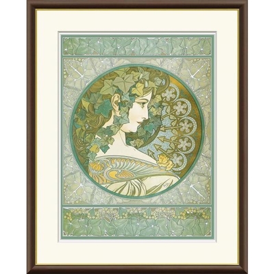 世界の名画　木蔦　ミュシャ　F8　61&times;49.5cm　手彩仕上 高精細巧芸美術画