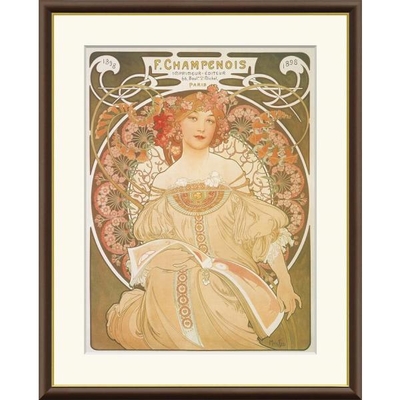 世界の名画　夢想　ミュシャ　F4　42&times;34cm　手彩仕上 高精細巧芸美術画