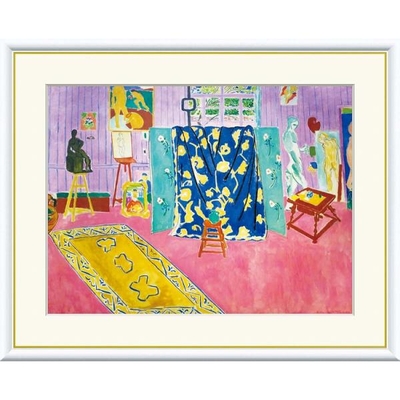 世界の名画　油絵　バラ色のアトリエ　マティス　F8　61&times;49.5cm　手彩仕上 高精細巧芸美術画
