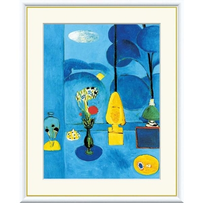 世界の名画　油絵　青い窓　マティス　F8　61&times;49.5cm　手彩仕上 高精細巧芸美術画
