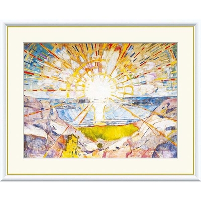 世界の名画　油絵　太陽　ムンク　F8　61&times;49.5cm　手彩仕上 高精細巧芸美術画