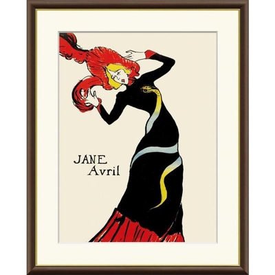 世界の名画　ジャンヌ・アヴリル　ロートレック　F4　42&times;34cm　手彩仕上 高精細巧芸美術画