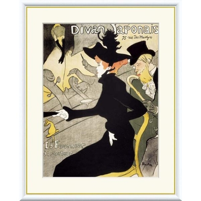 世界の名画　ディヴァン・ジャポネ　ロートレック　F8　61&times;49.5cm　手彩仕上 高精細巧芸美術画