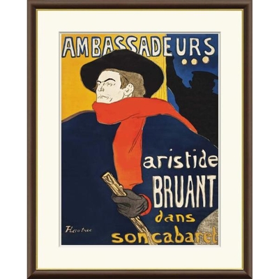 世界の名画　アンバサドゥール　アリスティッド・ブリュアン　ロートレック　F8　61&times;49.5cm　手彩仕上 高精細巧芸美術画