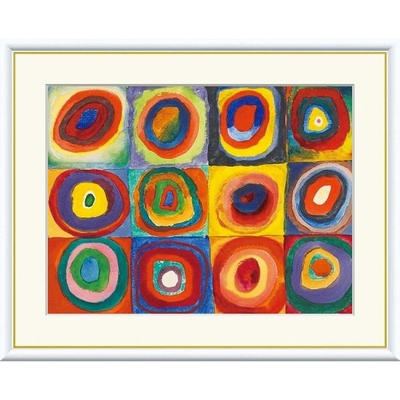世界の名画　色の研究　カンディンスキー　F8　61&times;49.5cm　手彩仕上 高精細巧芸美術画