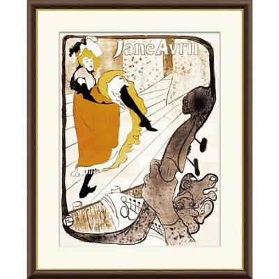 世界の名画　ジャンヌ・アヴリル　ロートレック　F8　61&times;49.5cm　手彩仕上 高精細巧芸美術画