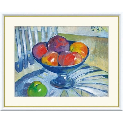 世界の名画　ガーデンチェアのフルーツ皿　ゴーギャン　F8　61&times;49.5cm　手彩仕上 高精細巧芸美術画