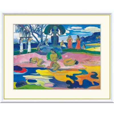 世界の名画　マナハ・ノ・アトゥア：神の日　ゴーギャン　F8　61&times;49.5cm　手彩仕上 高精細巧芸美術画