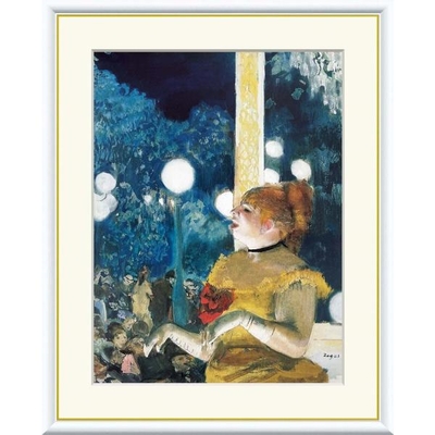 世界の名画　カフェ・コンセールにて　犬の歌　ドガ　F8　61&times;49.5cm　手彩仕上 高精細巧芸美術画