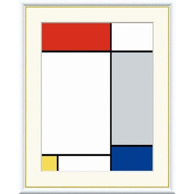 世界の名画　赤・黄・青のコンポジション　F4　42&times;34cm　手彩仕上 高精細巧芸美術画