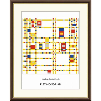 世界の名画　ブロードウェイ・ブギウギ　モンドリアン　F4　42&times;34cm　手彩仕上 高精細巧芸美術画