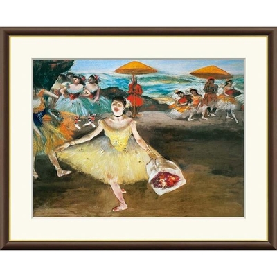世界の名画　花束を持ち挨拶する踊り子　ドガ　F8　61&times;49.5cm　手彩仕上 高精細巧芸美術画