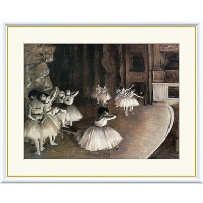 世界の名画　舞台稽古　ドガ　F4　42&times;34cm　手彩仕上 高精細巧芸美術画