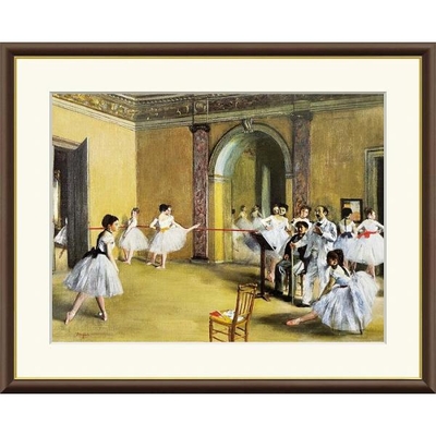 世界の名画　ル・ペルティエ街のオペラ座の稽古場　ドガ　F4　42&times;34cm　手彩仕上 高精細巧芸美術画