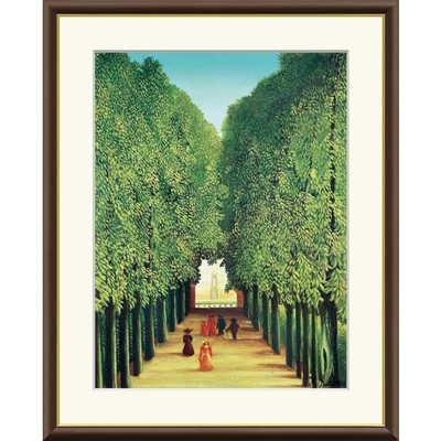世界の名画　サン・クルー公園の並木道　ルソー　F8　61&times;49.5cm　手彩仕上 高精細巧芸美術画