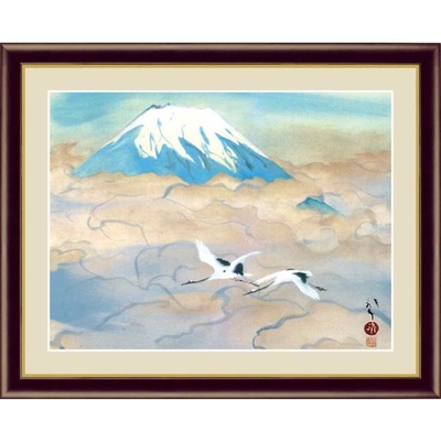 日本の名画　日本画　舞鶴図　川端龍子　F4　42&times;34cm　手彩仕上 高精細巧芸美術画