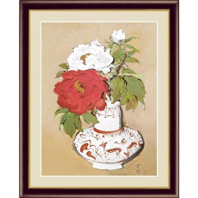 日本の名画　日本画　冨貴図　川端龍子　F4　42&times;34cm　手彩仕上 高精細巧芸美術画