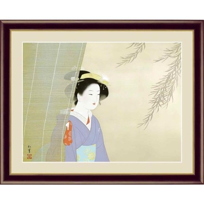 日本の名画　日本画　涼風　上村松園　F6　52&times;42cm　手彩仕上 高精細巧芸美術画