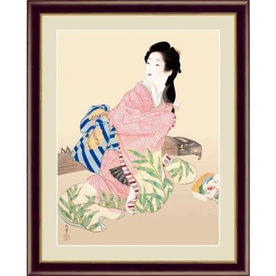 日本の名画　日本画　娘深雪　上村松園　F4　42&times;34cm　手彩仕上 高精細巧芸美術画