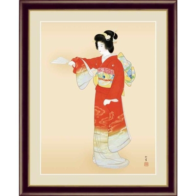 日本の名画　日本画　序の舞　上村松園　F4　42&times;34cm　手彩仕上 高精細巧芸美術画