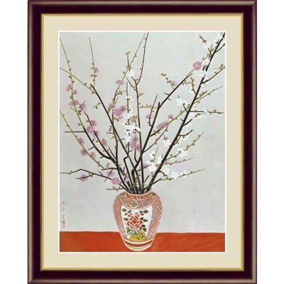 日本の名画　日本画　瓶梅図　速水御舟　F4　42&times;34cm　手彩仕上 高精細巧芸美術画
