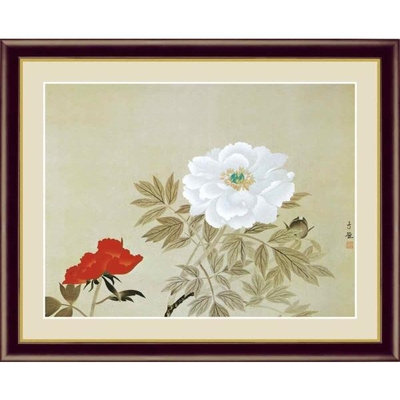 日本の名画　日本画　牡丹　小林古径　F4　42&times;34cm　手彩仕上 高精細巧芸美術画