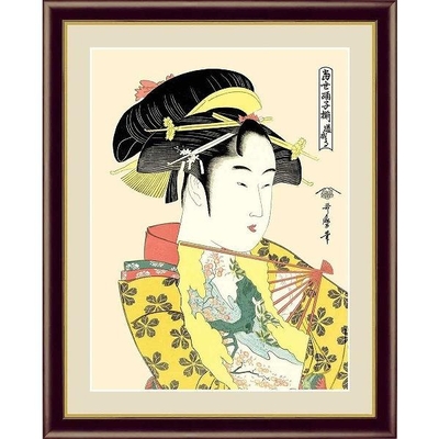 日本の名画　浮世絵　美人画　道成寺　喜多川歌麿　F6　52&times;42cm　手彩仕上 高精細巧芸美術画