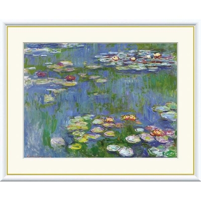 世界の名画　油絵　睡蓮　モネ　F8　61&times;49.5cm　手彩仕上 高精細巧芸美術画