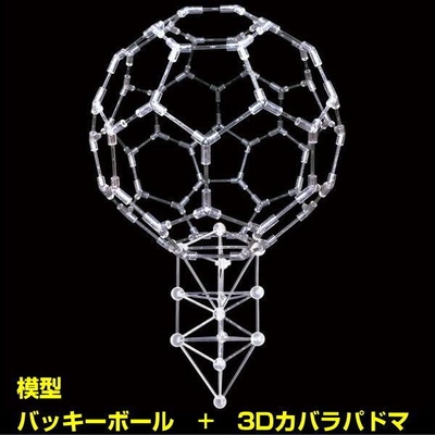 模型　バッキーボール（組立式）+３Ｄカバラパドマ（組立済）　奇跡のコイルBLACK EYEブラックアイの医学博士丸山修寛監修
