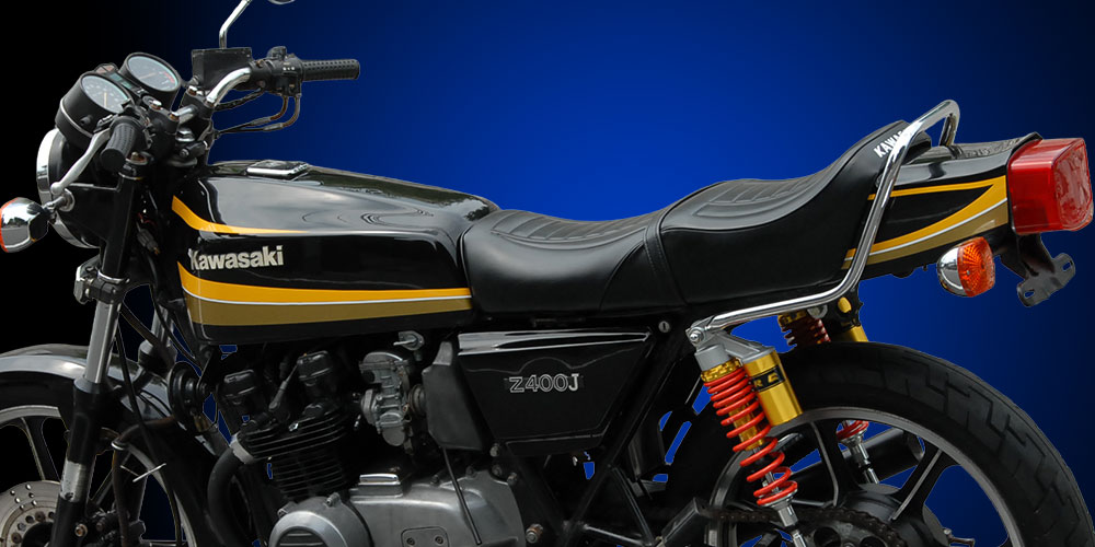 Z400FX/J/500/550FX (E1-E3柄/大文字ロゴ)ノーマルタイプアンコ抜きシート