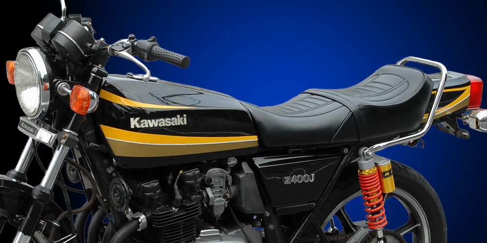 Z400FX/J/500/550FX (E1-E3柄/大文字ロゴ)ノーマルタイプアンコ抜きシート