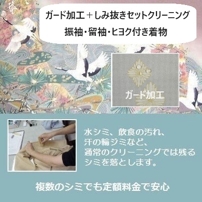 留袖　ヒヨク付き着物クリーニングしみ抜きセット＋ガード加工