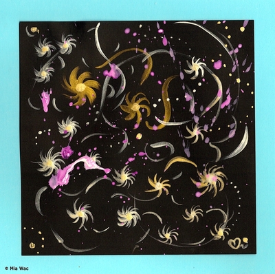 水彩画 #118 Things surround us - universe (25x25)