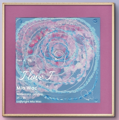 水彩 #186 I love I (25&times;25)
