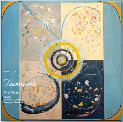 アクリル #213 Teamwork (72.7x72.7 cm)