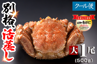 【名物】北海道産 活蒸し毛蟹 大1尾（500g）
