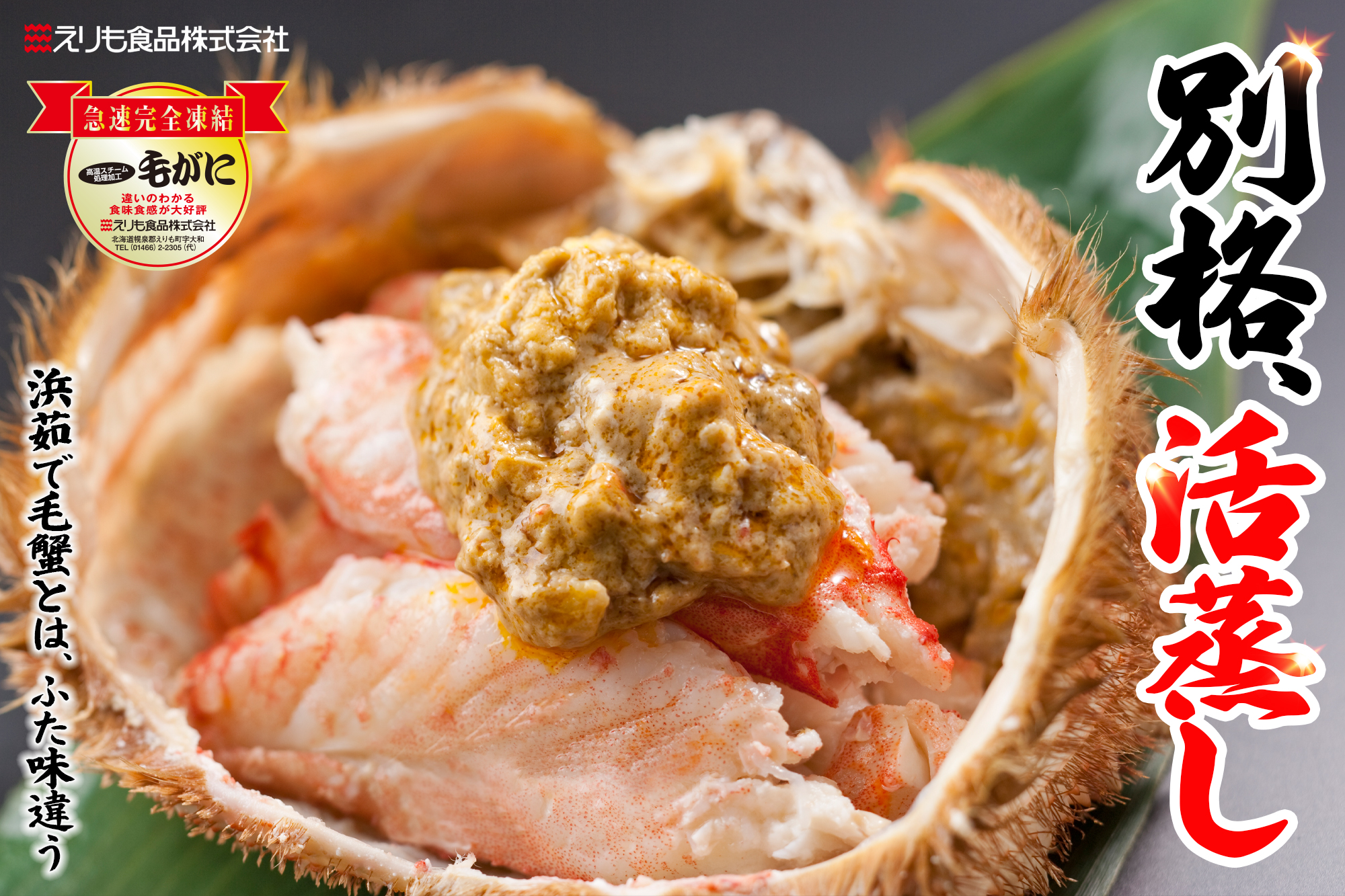 名物】北海道産 活蒸し毛蟹 特大2尾（1.2kg） | えりもの季