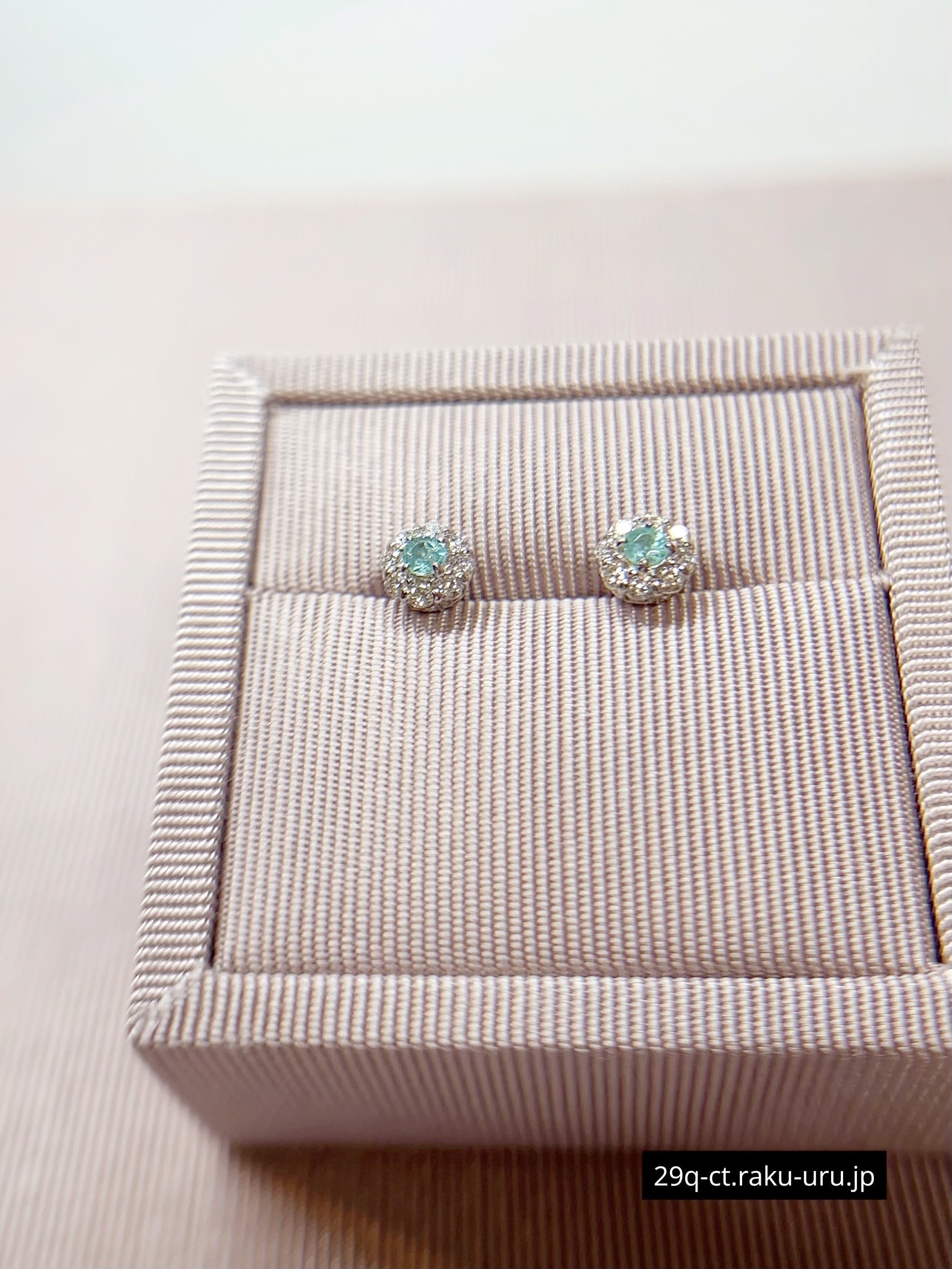 プラチナ パライバトルマリン ダイヤモンド ピアス | 肉球カラット