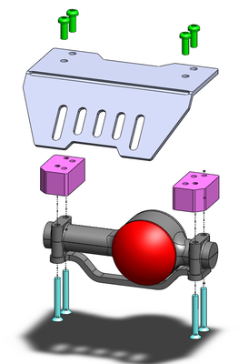 WPL・C系シャーシ用CNC削り出しスキッドプレートセット
