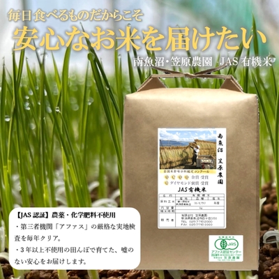 【栽培期間中：農薬・化学肥料不使用】笠原農園米 JAS有機米 こしひかり｜自然と対話し、自家製堆肥で磨き上げたJAS有機米。