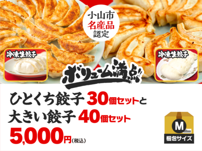 【M】ひとくち餃子30個+大きい餃子40個のセット