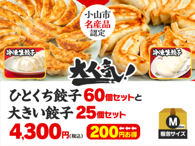 【M】ひとくち餃子60個+大きい餃子25個のセット