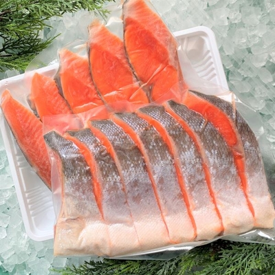 紅鮭半身切身 真空トレーパック 10-12切 950g前後
