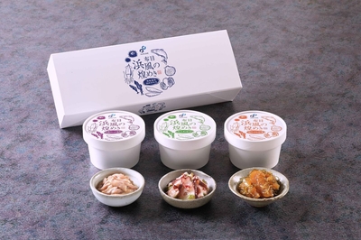 浜風の煌めき 120g&times;3点セット 塩辛・たこわさび・松前漬 布目