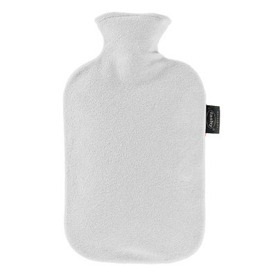 スタンダードカバー湯たんぽ フリース・カラフルシリーズ ホワイト(替えカバー付)