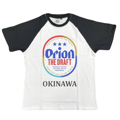 NEW【オリオンビール】Tシャツ ツートン(白/黒)OKINAWAロゴ入り