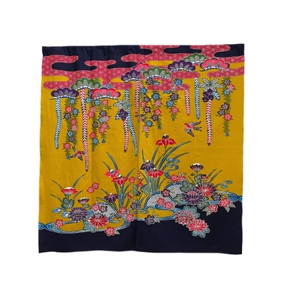 染紅型大のれん(藤柄)