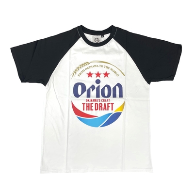 【オリオンビール】Tシャツ ツートン(白/黒)