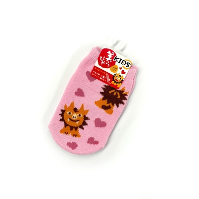 美らぴかソックスKIDS/シーサー/ピンク(約10～15cm)