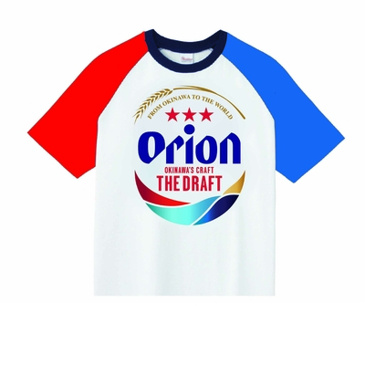 【オリオンビール】Tシャツ ツートン(赤/青)